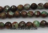 COP962 15.5 inches 8mm faceted round green opal gemstone beads