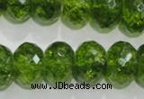 COQ103 15.5 inches 12*16mm faceted rondelle dyed olive quartz beads