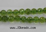 COQ12 16 inches 8mm faceted round dyed olive quartz beads wholesale