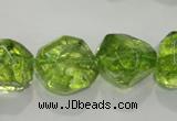 COQ125 15.5 inches 18mm nuggets dyed olive quartz beads