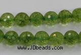 COQ16 16 inches 14mm faceted round dyed olive quartz beads wholesale