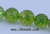 COQ17 16 inches 16mm faceted round dyed olive quartz beads wholesale