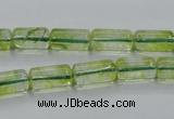 COQ22 16 inches 7*13mm column dyed olive quartz beads wholesale