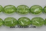 COQ24 16 inches 12*16mm oval dyed olive quartz beads wholesale