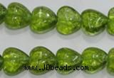 COQ31 15.5 inches 16*16mm heart dyed olive quartz beads wholesale