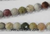 COS152 15.5 inches 8mm faceted round ocean stone beads wholesale