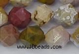 COS213 15.5 inches 12mm faceted nuggets ocean jasper beads