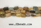 COS251 15.5 inches 10*14mm rectangle ocean stone beads wholesale