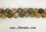 COS270 13*18mm - 15*20mm faceted nuggets ocean stone beads