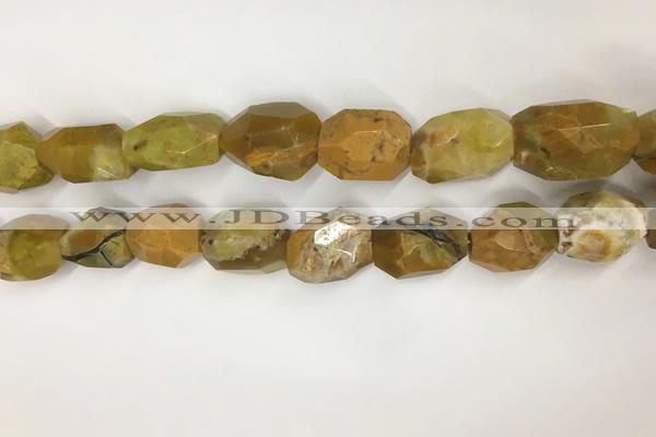 COS271 13*18mm - 15*20mm faceted nuggets ocean stone beads