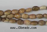 COV04 15.5 inches 6*8mm oval picture jasper beads wholesale