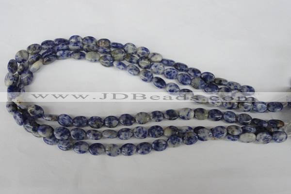 COV10 15.5 inches 8*10mm oval blue spot gemstone beads wholesale