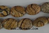 COV105 15.5 inches 12*16mm oval picture jasper beads wholesale