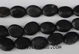 COV14 15.5 inches 8*10mm oval blackstone gemstone beads wholesale