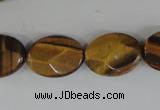 COV180 15.5 inches 13*18mm faceted oval yellow tiger eye beads wholesale