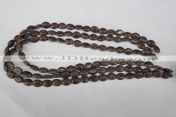 COV32 15.5 inches 8*10mm oval Chinese snowflake obsidian beads wholesale