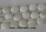 COV48 15.5 inches 8*10mm oval white shell beads wholesale