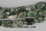 COV52 15.5 inches 8*12mm oval green spot gemstone beads wholesale