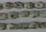 COV53 15.5 inches 8*12mm oval sesame jasper beads wholesale