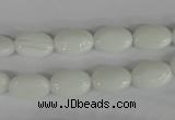 COV58 15.5 inches 8*12mm oval white porcelain beads wholesale