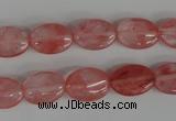 COV91 15.5 inches 10*14mm oval cherry quartz beads wholesale