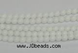 CPB01 15.5 inches 4mm round white porcelain beads wholesale