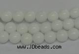 CPB03 15.5 inches 8mm round white porcelain beads wholesale