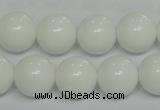 CPB06 15.5 inches 14mm round white porcelain beads wholesale