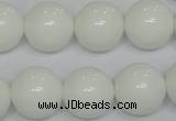 CPB07 15.5 inches 16mm round white porcelain beads wholesale