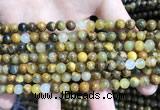 CPB1050 15.5 inches 4mm round golden pietersite beads wholesale