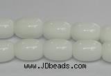 CPB11 15.5 inches 10*14mm drum white porcelain beads wholesale