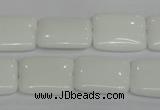 CPB122 15.5 inches 15*20mm rectangle white porcelain beads wholesale