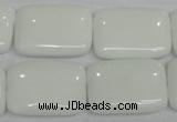 CPB123 15.5 inches 18*25mm rectangle white porcelain beads wholesale