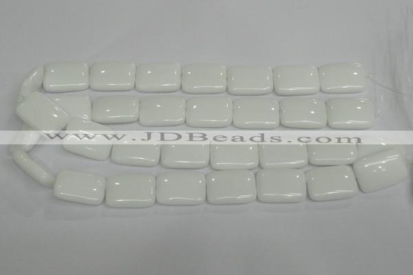 CPB123 15.5 inches 18*25mm rectangle white porcelain beads wholesale