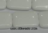 CPB124 15.5 inches 22*30mm rectangle white porcelain beads wholesale