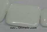 CPB125 15.5 inches 30*40mm rectangle white porcelain beads wholesale