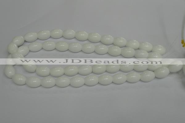 CPB17 15.5 inches 10*14mm rice white porcelain beads wholesale