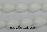 CPB23 15.5 inches 12*16mm teardrop white porcelain beads wholesale