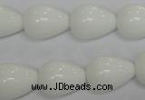 CPB24 15.5 inches 13*18mm teardrop white porcelain beads wholesale