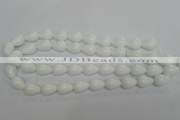 CPB24 15.5 inches 13*18mm teardrop white porcelain beads wholesale