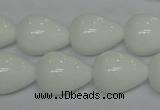 CPB25 15.5 inches 15*20mm teardrop white porcelain beads wholesale