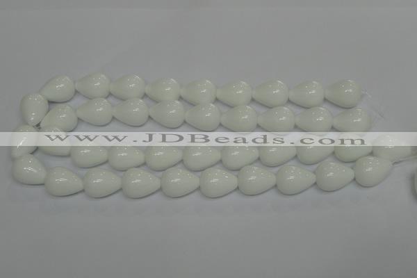 CPB25 15.5 inches 15*20mm teardrop white porcelain beads wholesale