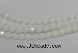 CPB31 15.5 inches 4mm faceted round white porcelain beads wholesale