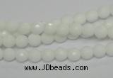 CPB32 15.5 inches 6mm faceted round white porcelain beads wholesale