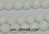 CPB34 15.5 inches 10mm faceted round white porcelain beads wholesale