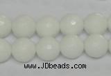 CPB35 15.5 inches 12mm faceted round white porcelain beads wholesale