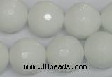 CPB38 15.5 inches 18mm faceted round white porcelain beads wholesale