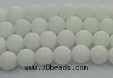 CPB411 15.5 inches 6mm round matte white porcelain beads