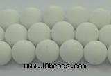 CPB412 15.5 inches 8mm round matte white porcelain beads