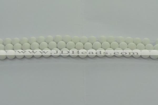 CPB412 15.5 inches 8mm round matte white porcelain beads